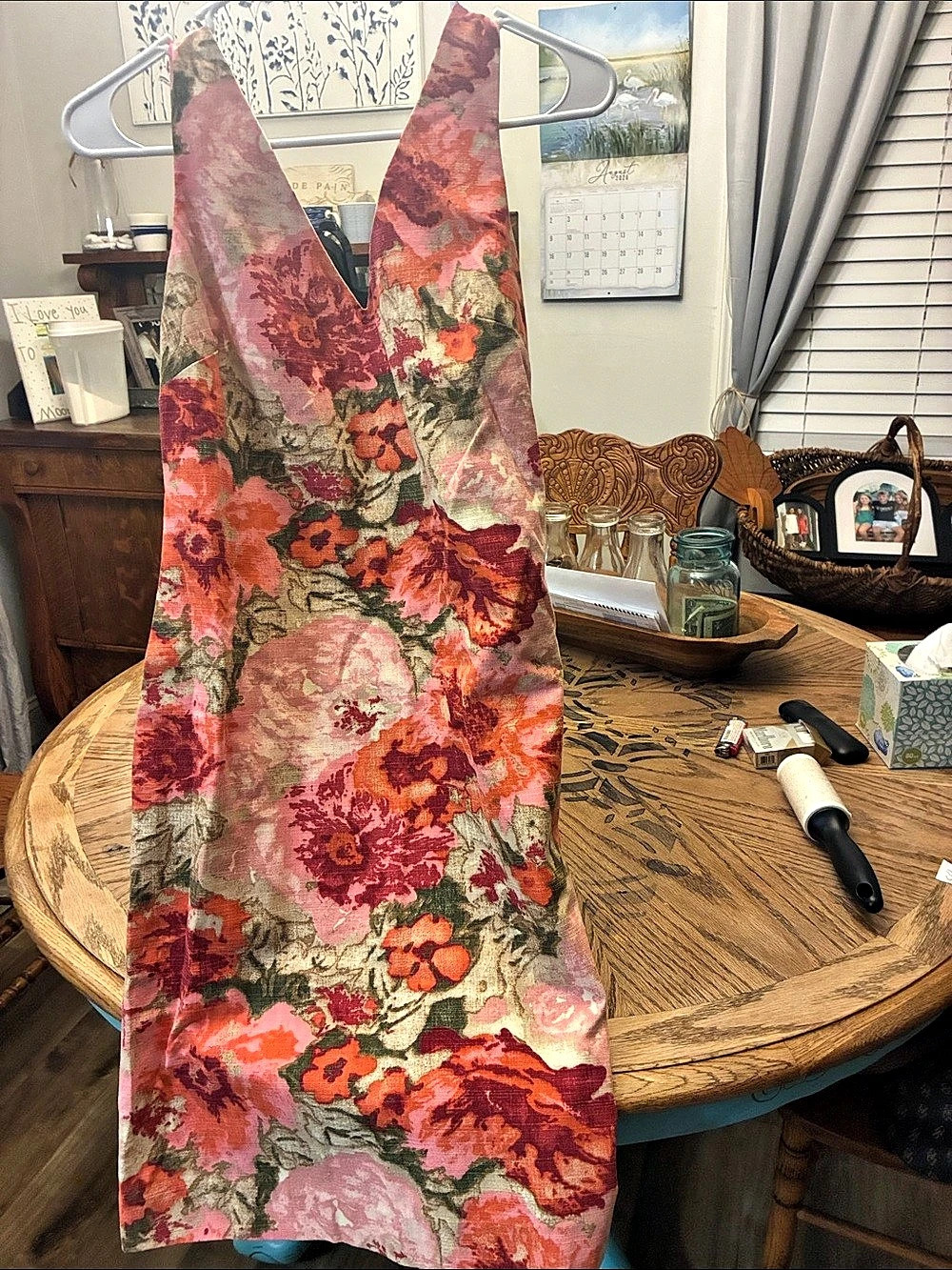 Talbots Floral Midi Dress in Pink & Red Size 4 Like New